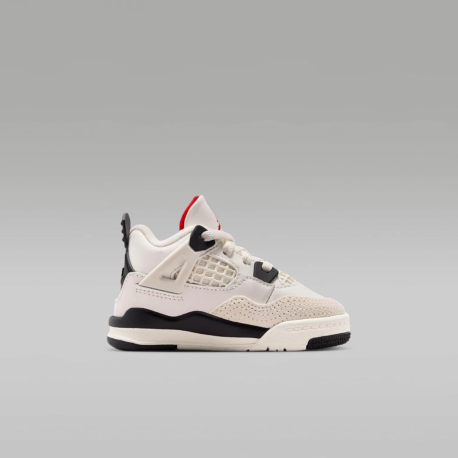 Детские кроссовки для мальчиков Jordan 4 Retro Flight Club Nike, Sail/University Red/Black — фото 4