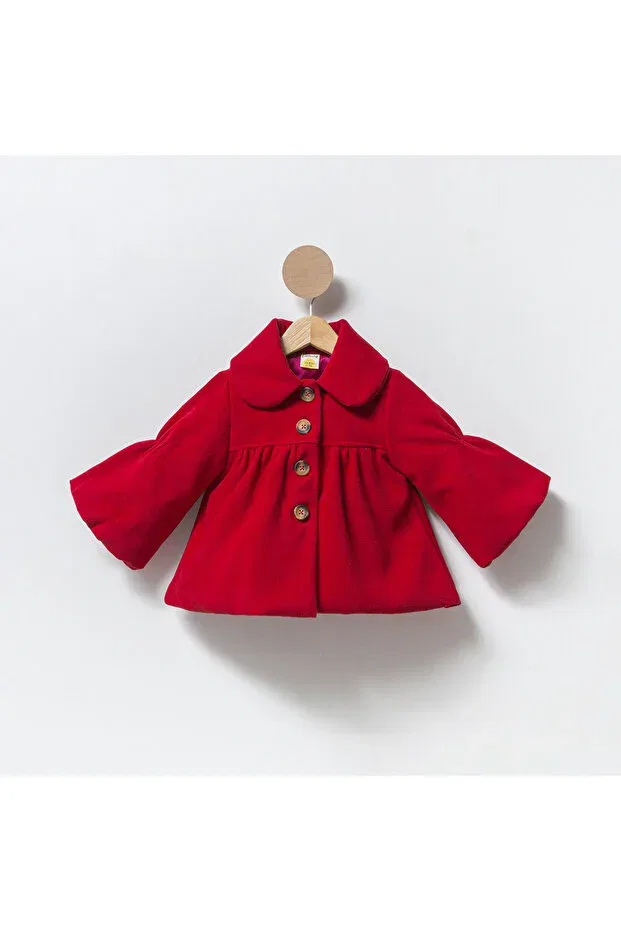Детское пальто для девочек с длинным рукавом Colored Baby, Red