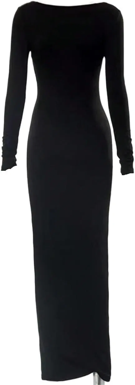 Женское облегающее платье с драпировкой Bodycon, Black — фото 4
