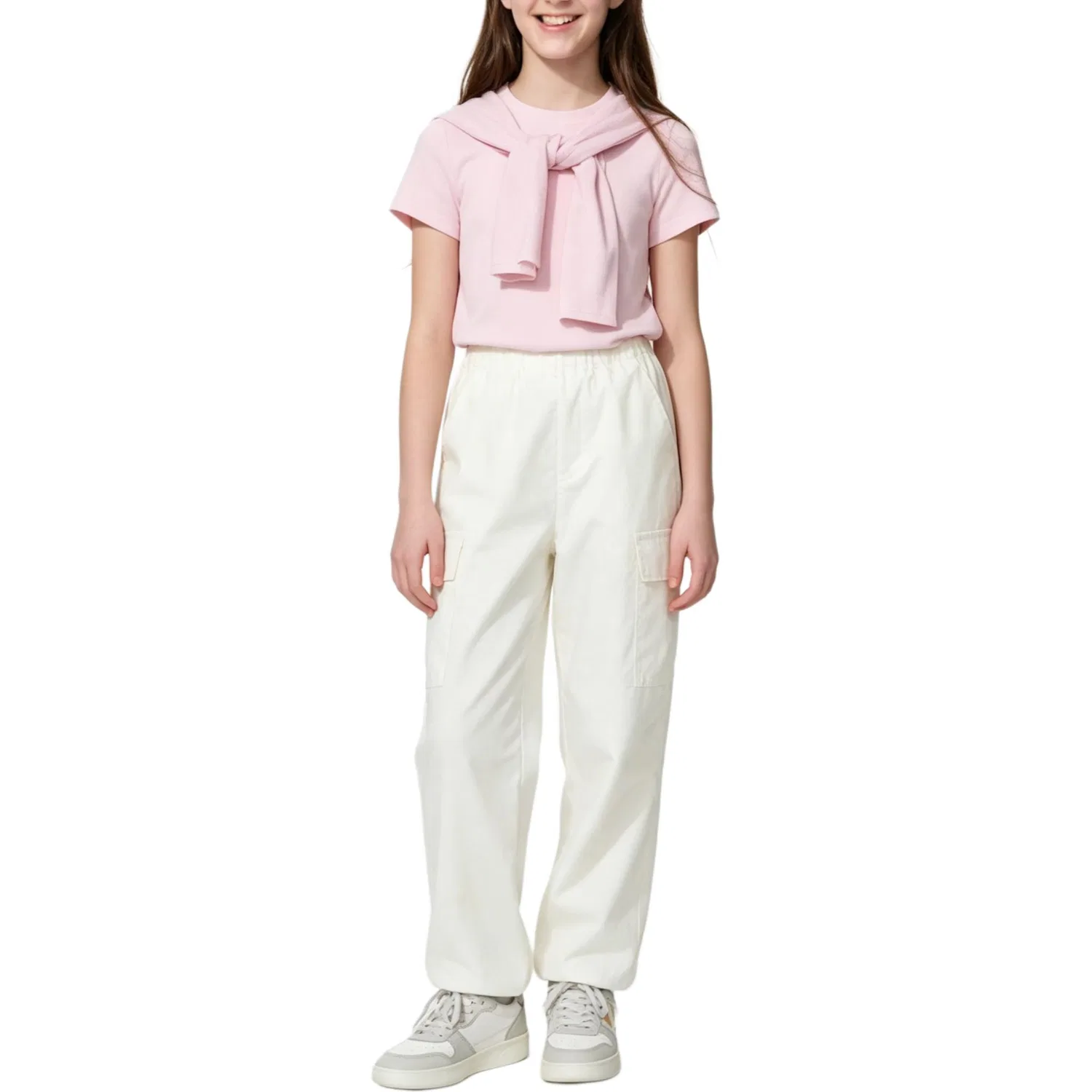 Детские карго-брюки без принта UNIQLO — фото 3