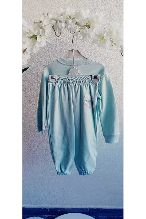 Детский комплект из свитшота и брюк с вышивкой Kgdkids, Blue — фото 4