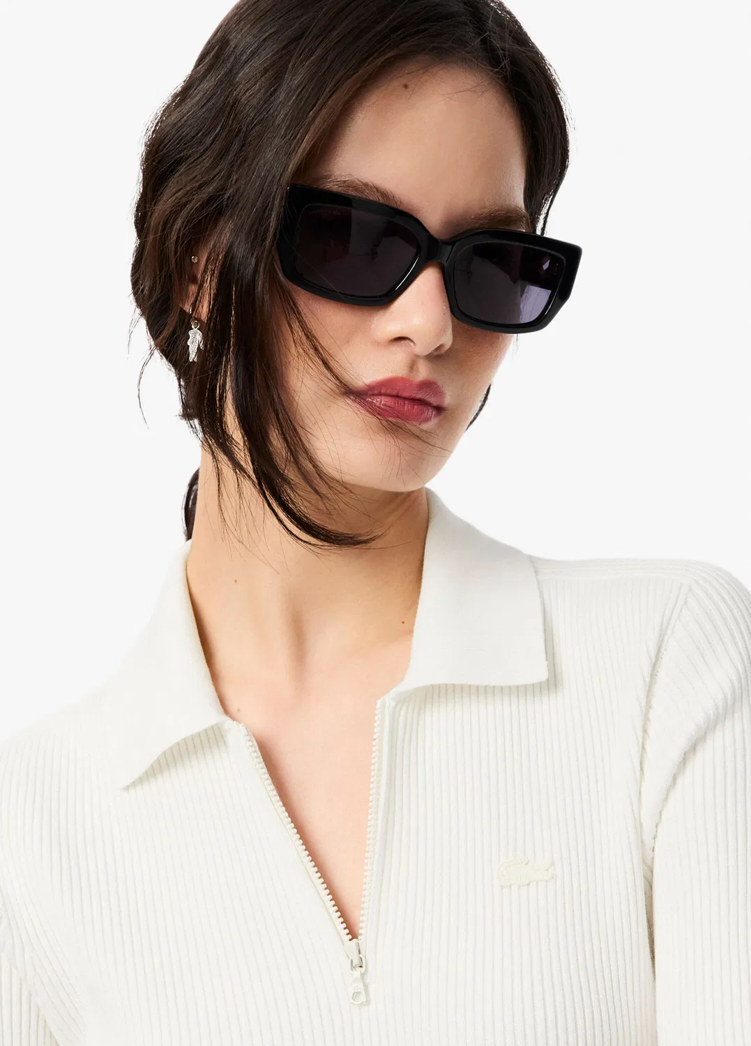 Платье мини Lacoste, белый, плиссированная юбка — фото 3