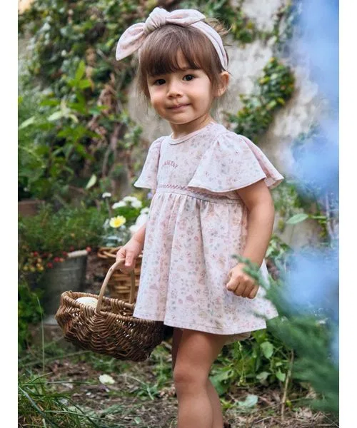 Детский боди-комбинезон с принтом Bunny Garden JAMIE KAY, Розовый — фото 2