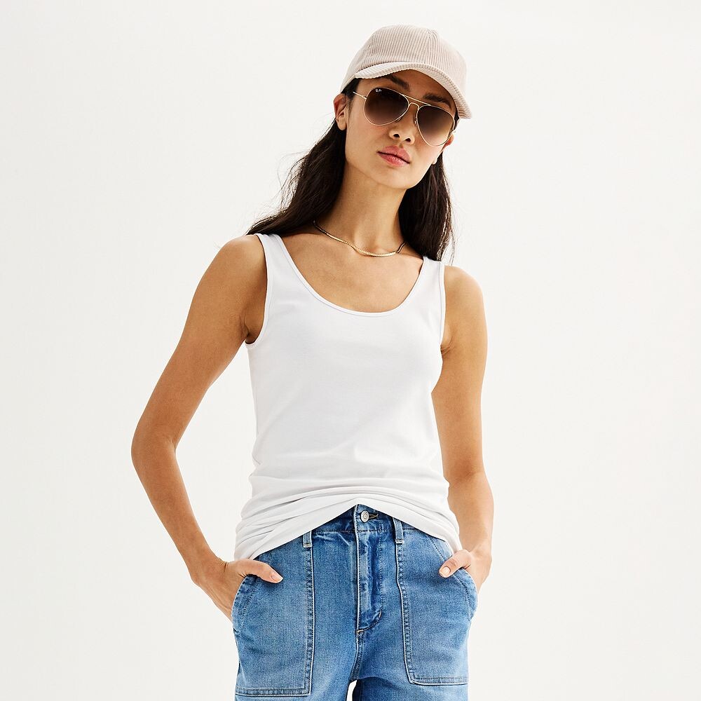 

Женская многослойная майка-туника Sonoma Goods For Life на каждый день, цвет Vital White