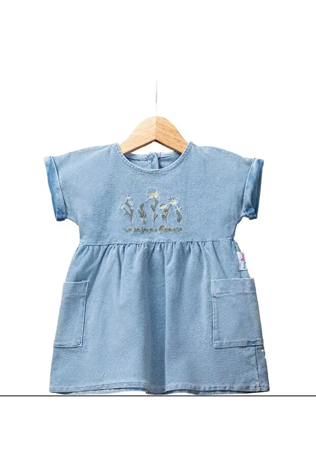 Детское платье для девочек с принтом Daisy Embroidered Beybifresh, Blue — фото 2