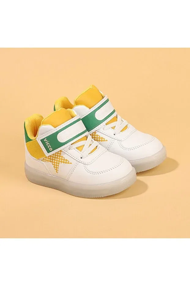 Детские ботинки для девочек с подсветкой Vicco, White