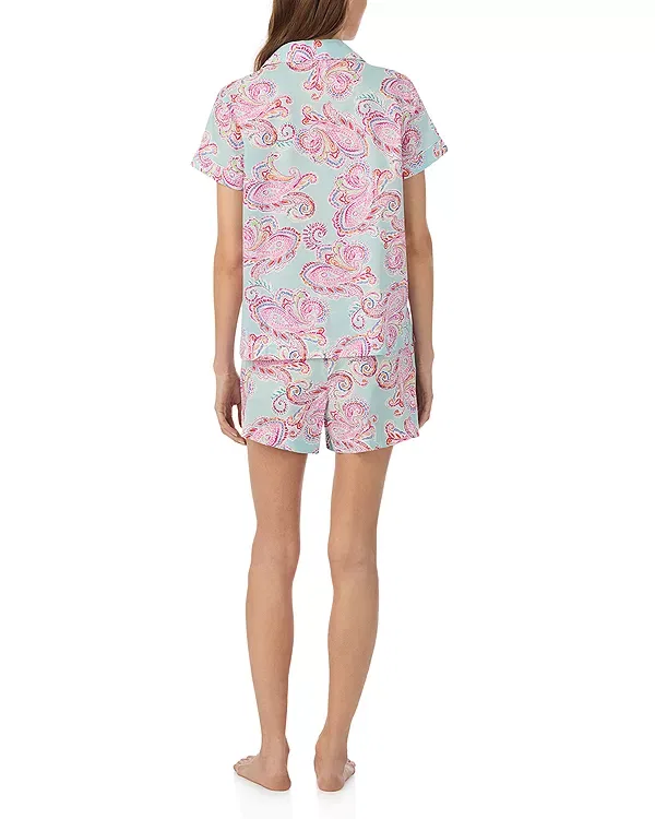Женский комплект пижамный из хлопка и вискозы Classic Boxer Pajama Set Ralph Lauren, Multi Paisley — фото 3