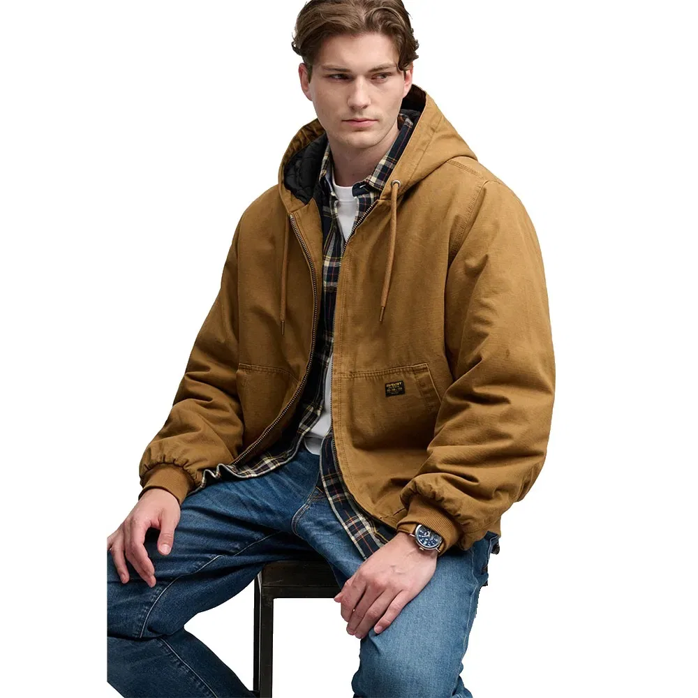 Мужская куртка-бомбер с капюшоном Superdry, Brown — фото 4