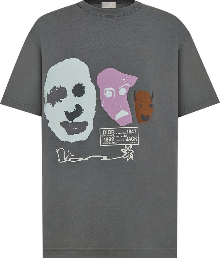 

Футболка Dior x Cactus Jack Oversized T-Shirt 'Grey', серый