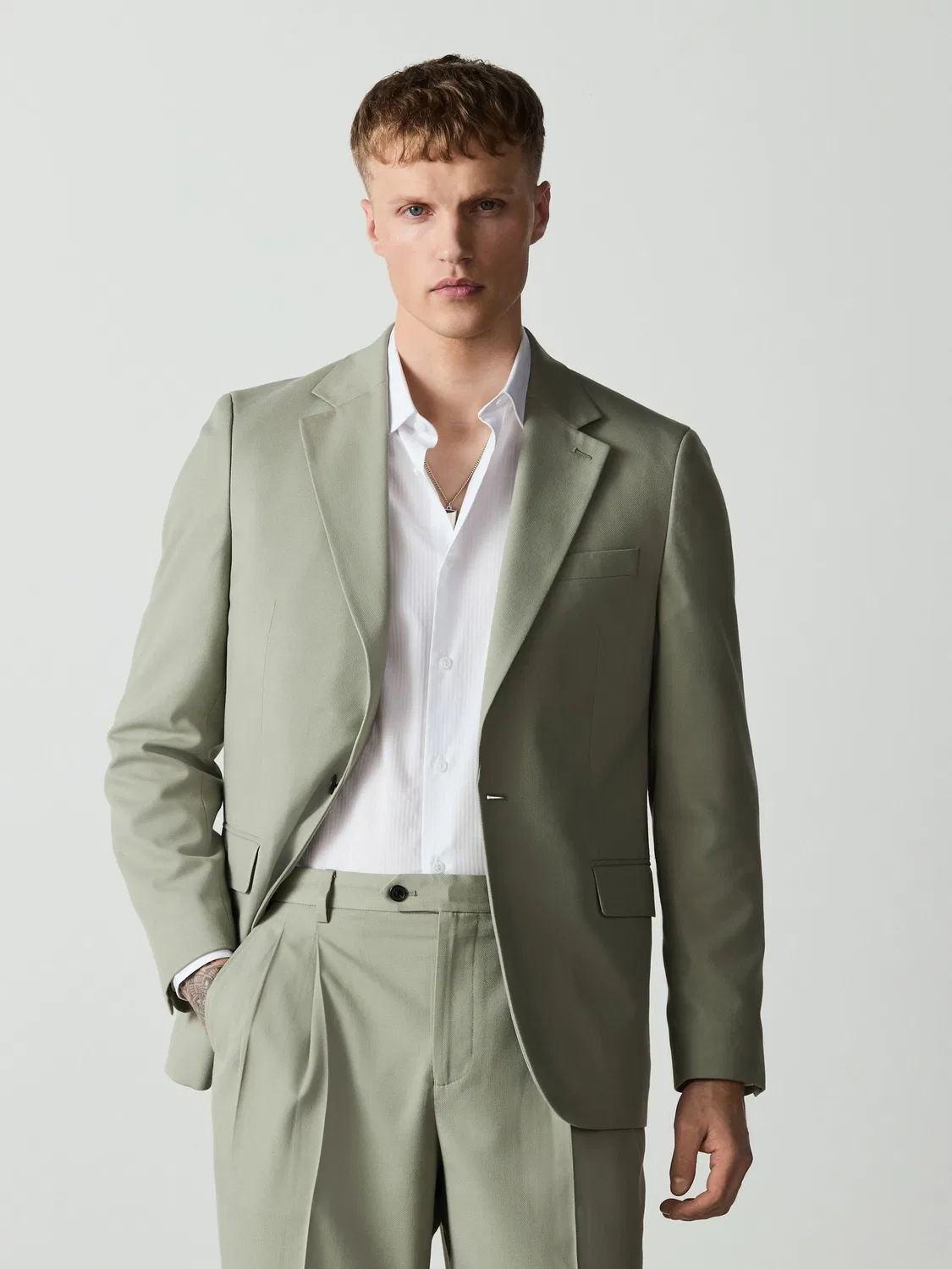 Пиджак свободного кроя текстурный Sage Green Next