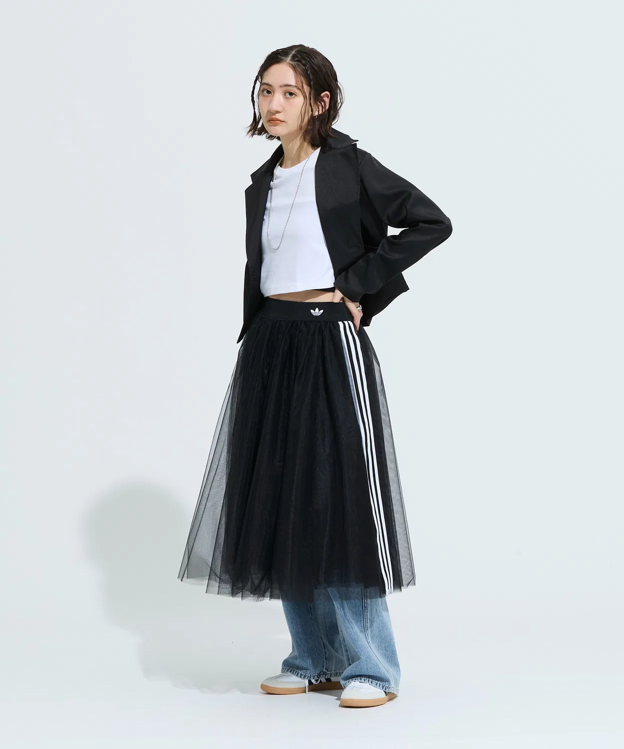 Женская юбка из тюля с кулиской Adidas Originals, Black — фото 3