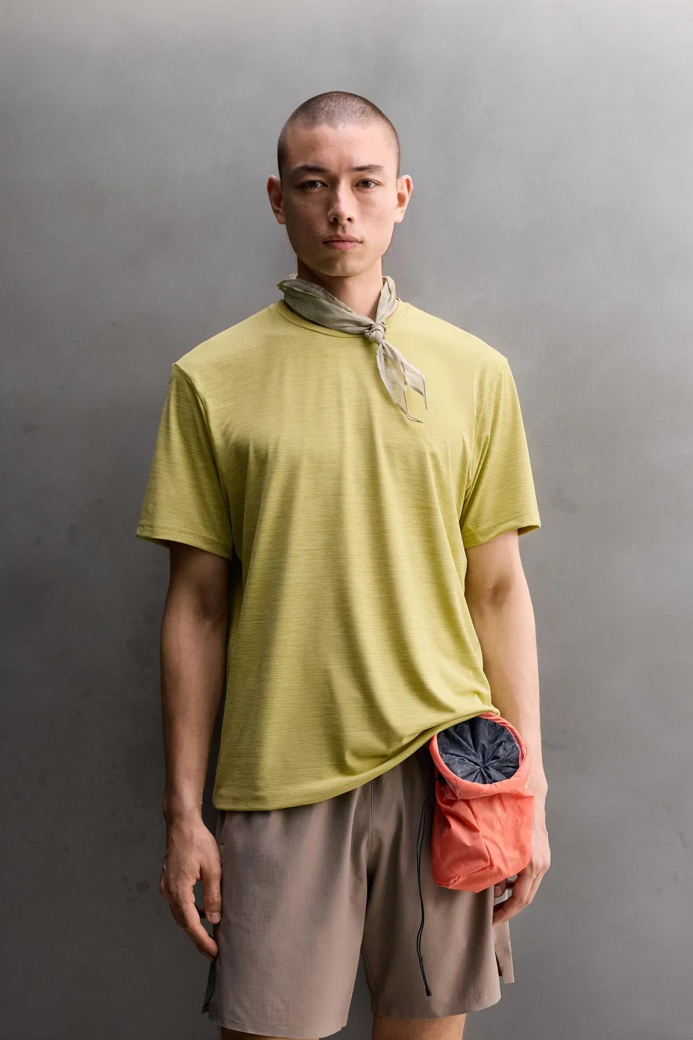 Полосатая футболка из технического жаккарда ZARA, Yellow — фото 2
