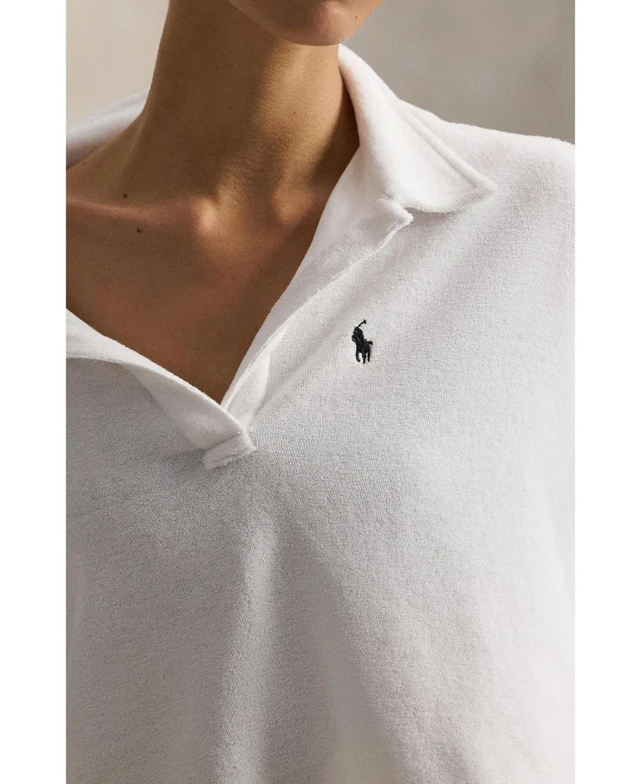 Комплект из футболки-поло и шорт из хлопкового терри Polo Ralph Lauren, White — фото 3