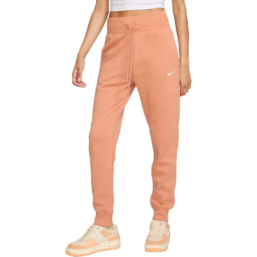 Спортивные брюки с высоким поясом, модель Phoenix, Nike, Оранжевый