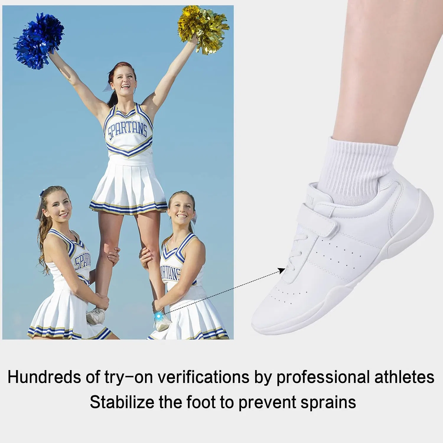 Детские кроссовки для девочек с принтом Cheer Shoes Smapavic, White-Girl — фото 4