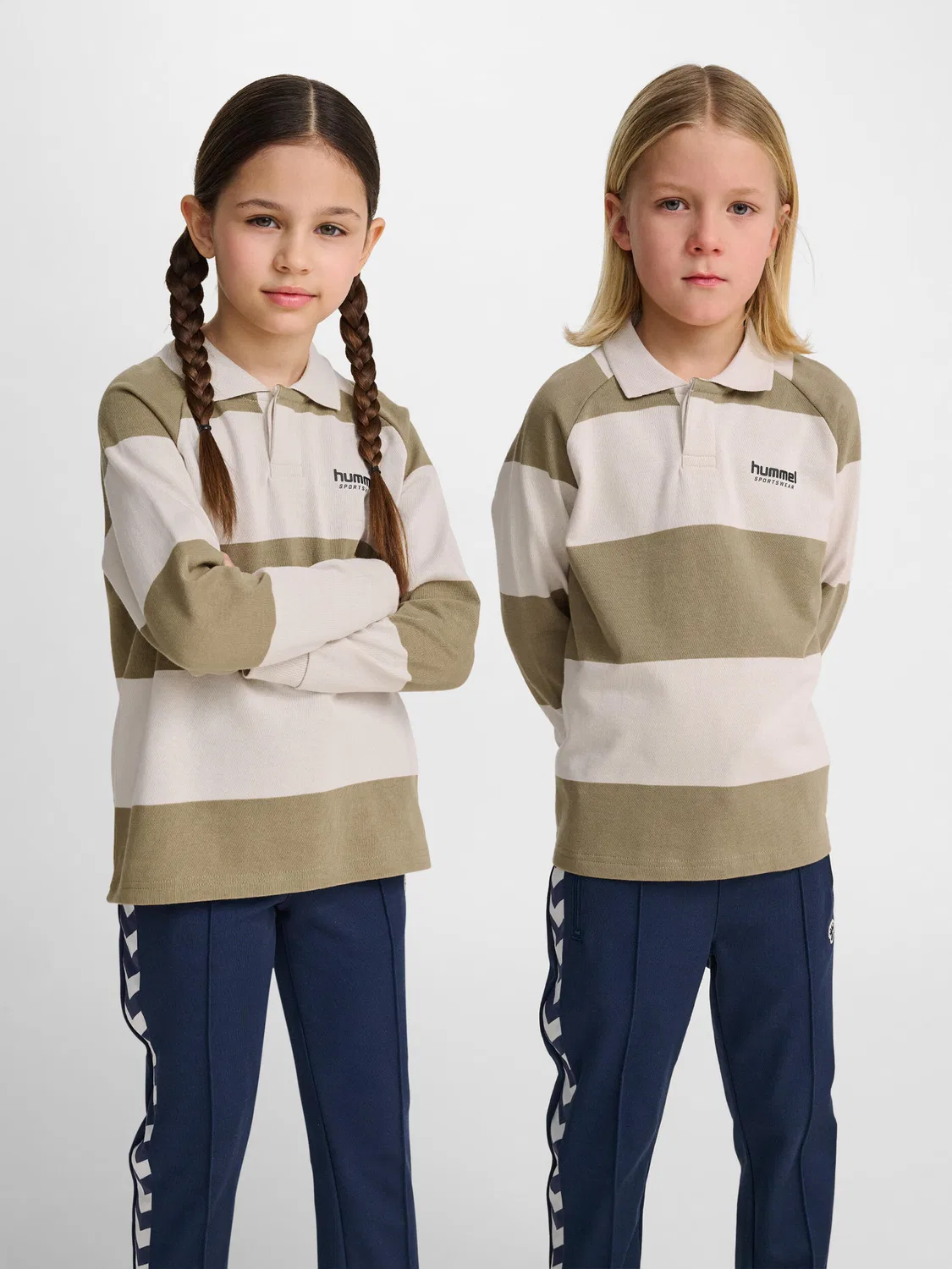 Детское поло с длинным рукавом Hmljr Loose Striped Polo L/S Hummel, Braun