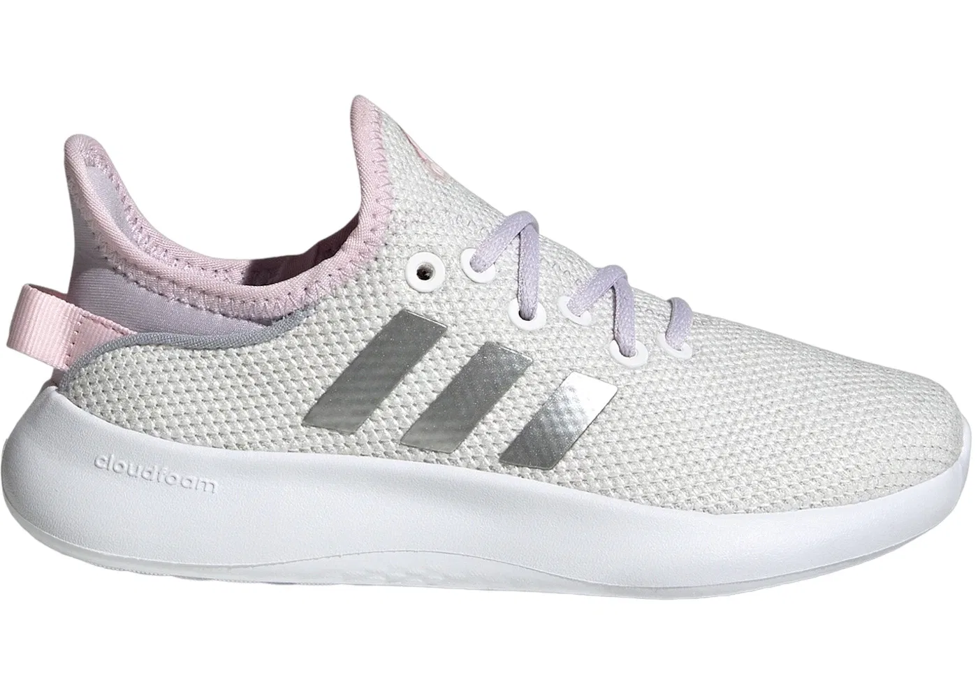 Детские кроссовки Lifestyle Cloudfoam Pure Adidas, Cloud White/Silver Metallic/Silver Dawn