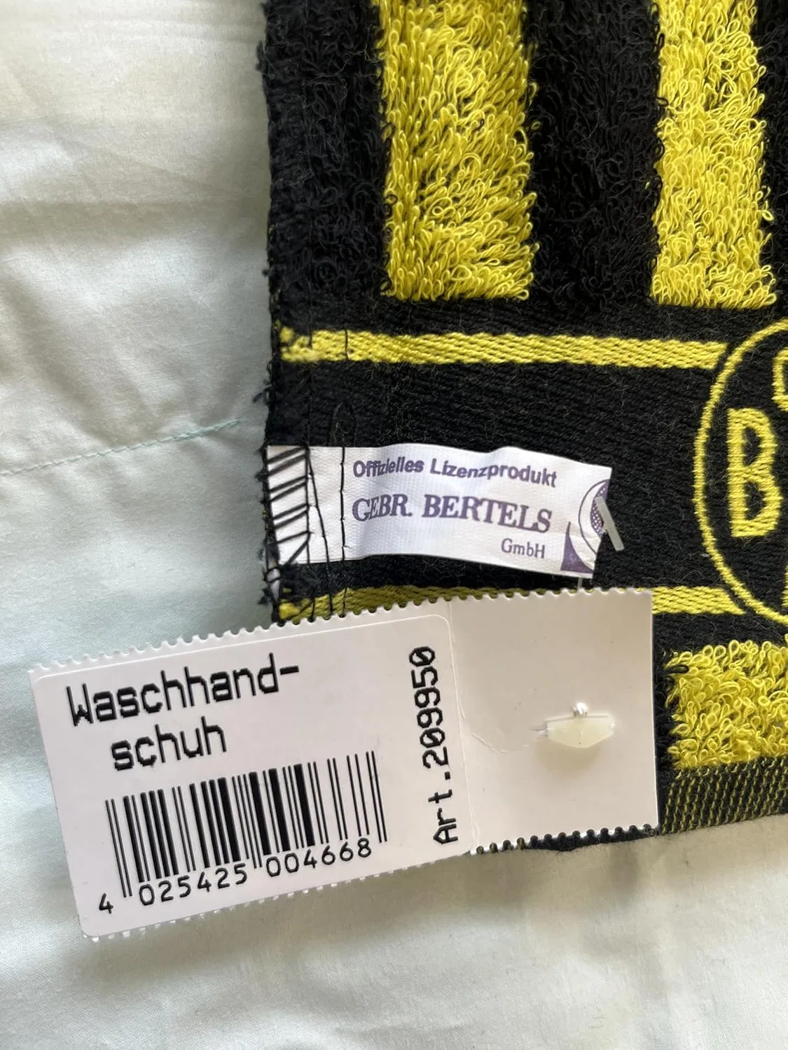 Мочалка для душа Borussia Dortmund, 15x21 см, Черный/Желтый — фото 3