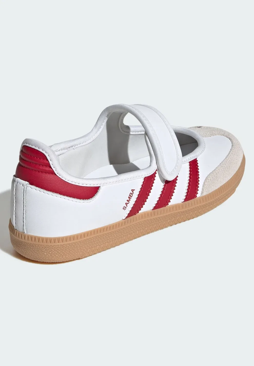 Балетки Samba Jane унисекс - балетки с ремешком на щиколотке Adidas Originals, Cloud White Team Victory Red Gum — фото 4