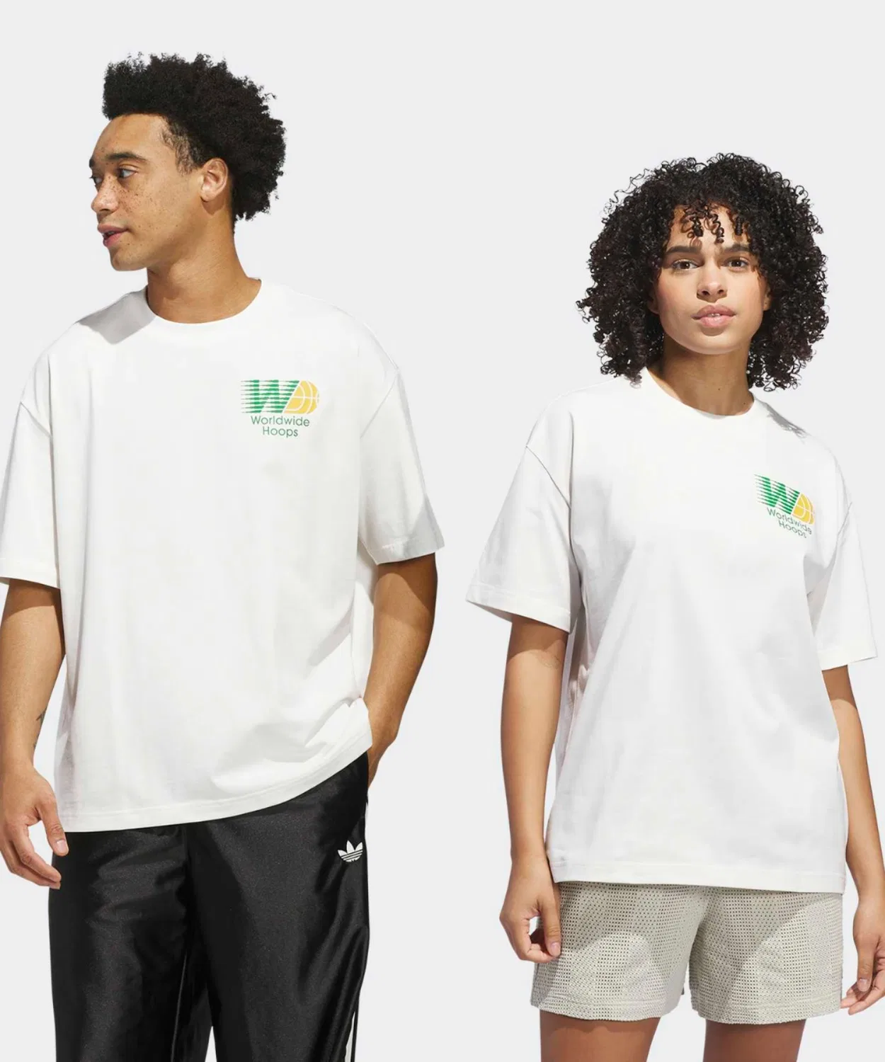 Мужская футболка с принтом Worldwide Hoops Spotlight GFX Adidas Originals, Белая