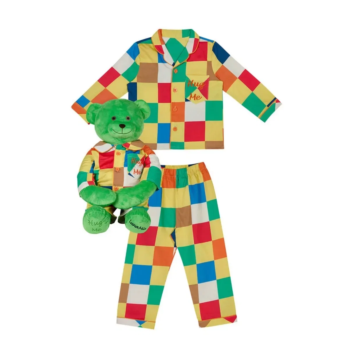 Детский пижамный комплект с плюшевым мишкой Lucas' hug me pyjama set with matching mega size teddy bear Lunamia, Multi — фото 2