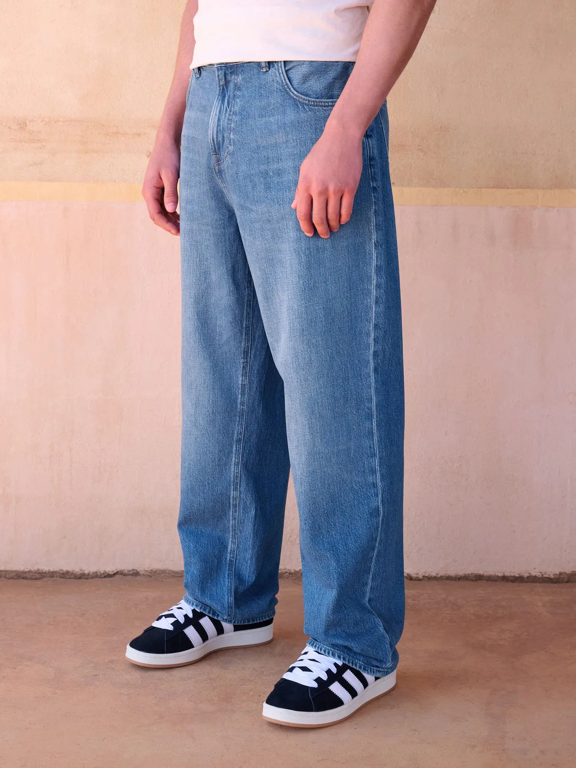 Джинсы свободные, легкие, Mid Blue Next