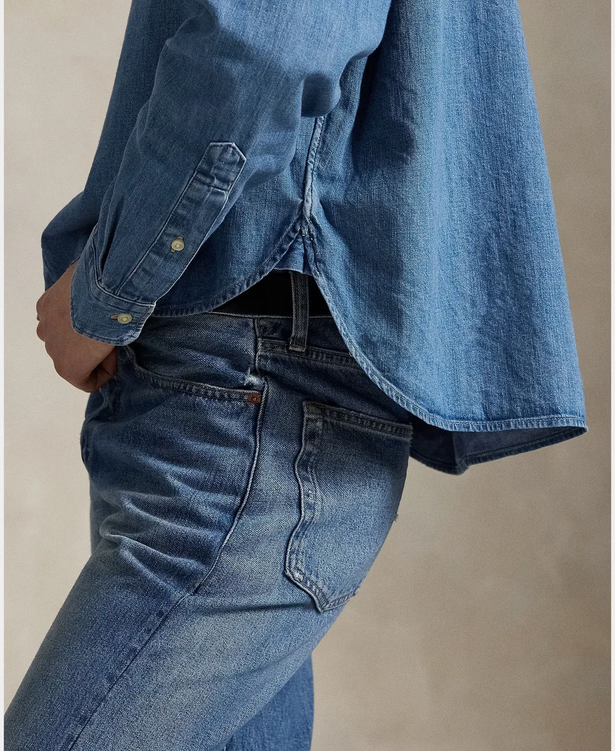 Женская джинсовая рубашка с вышивкой Polo Ralph Lauren, Denim — фото 3