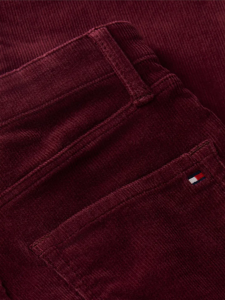 Брюки свободного кроя TOMMY HILFIGER, бордового цвета — фото 4