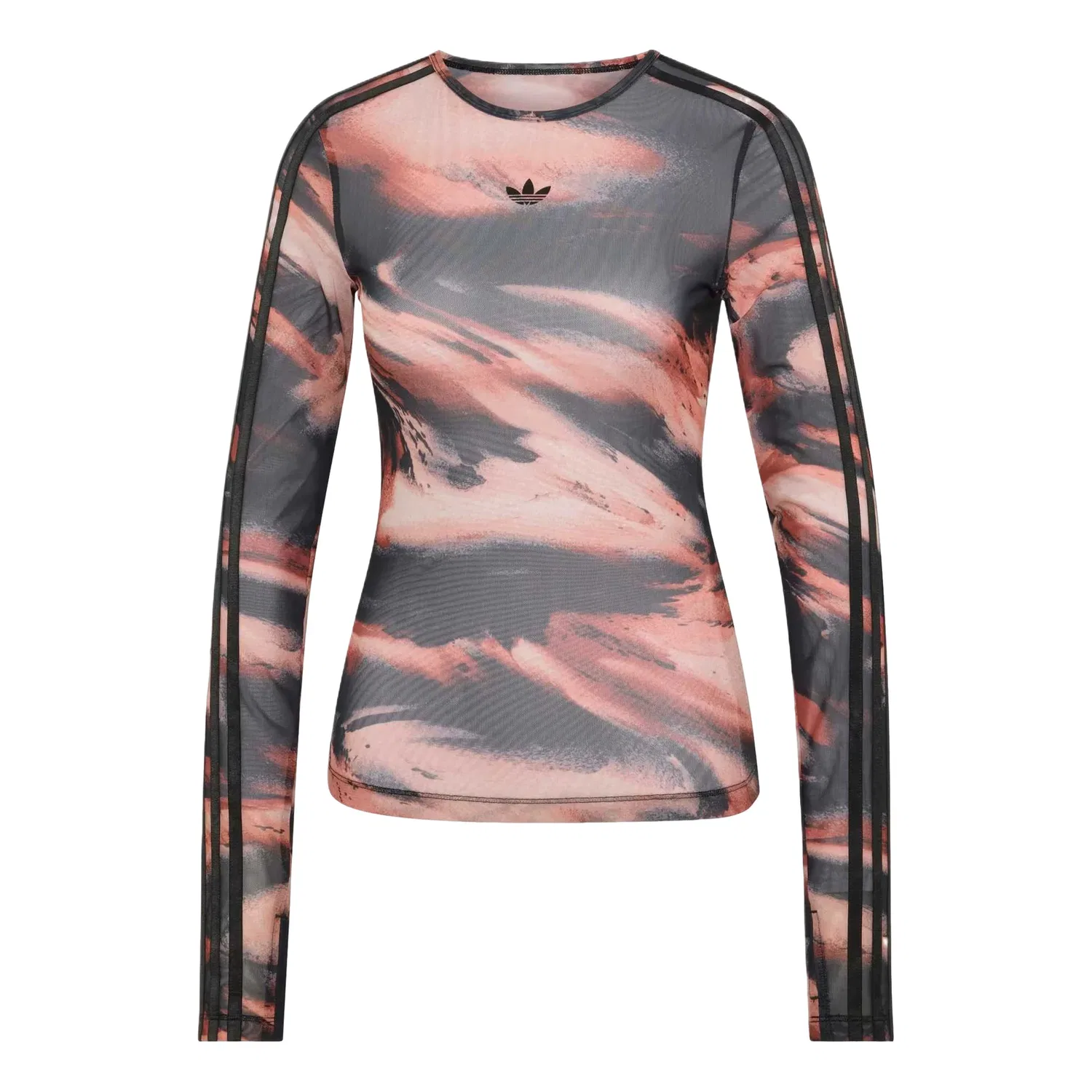 Женская футболка Graphic Mesh T-Shirt Asia SIzing 'Vermillion Crystal Linen Aurora Coffee' adidas, Vermillion/Crystal Linen/Aurora Coffee