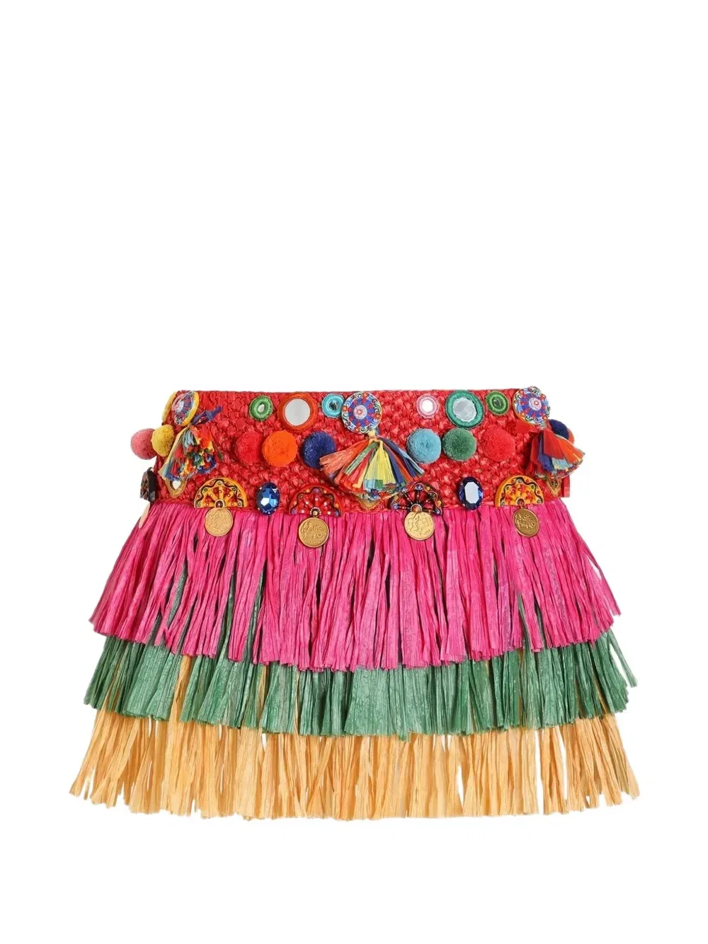 Юбка мини из рафии Dolce & Gabbana, розовый