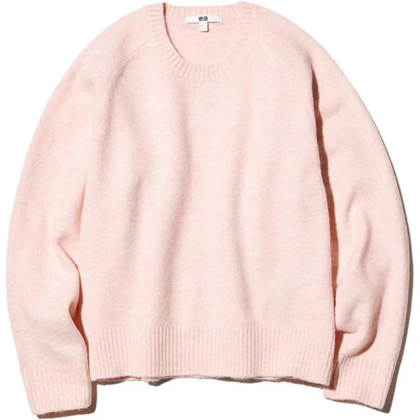 Женский свитер с круглым вырезом Pastel Pink UNIQLO, Pastel Pink