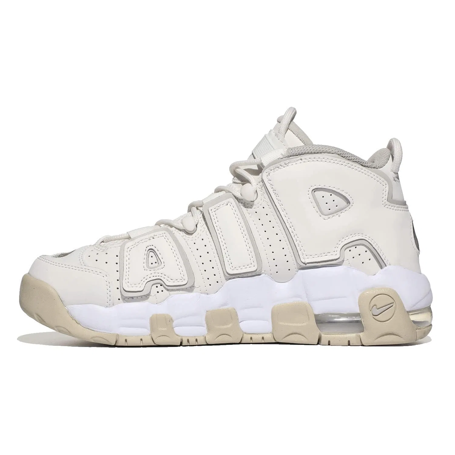 Детские кроссовки для мальчиков с принтом Uptempo NIKE, White Washed — фото 2