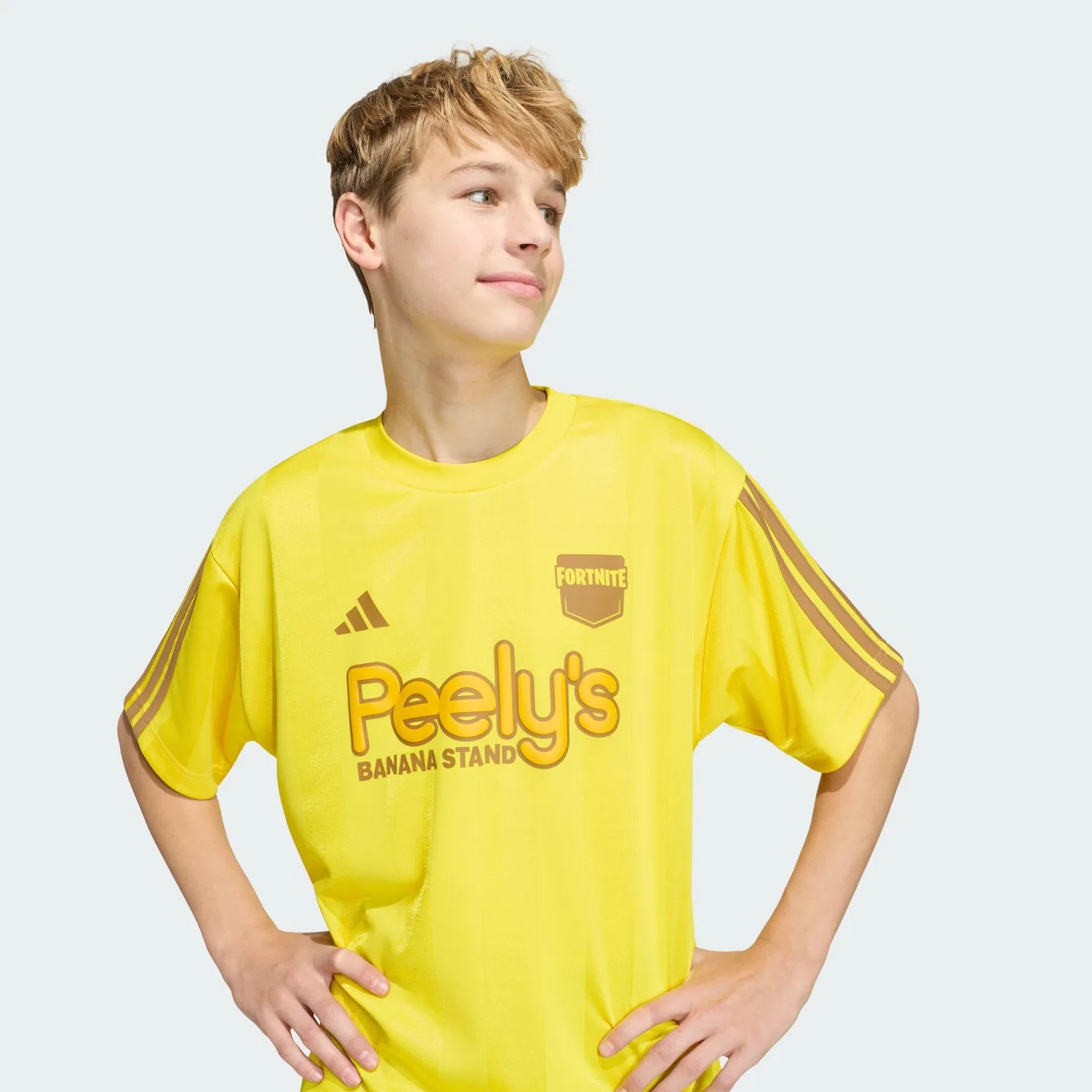 Детская футболка с принтом Peely Trikot Adidas, Gelb — фото 4