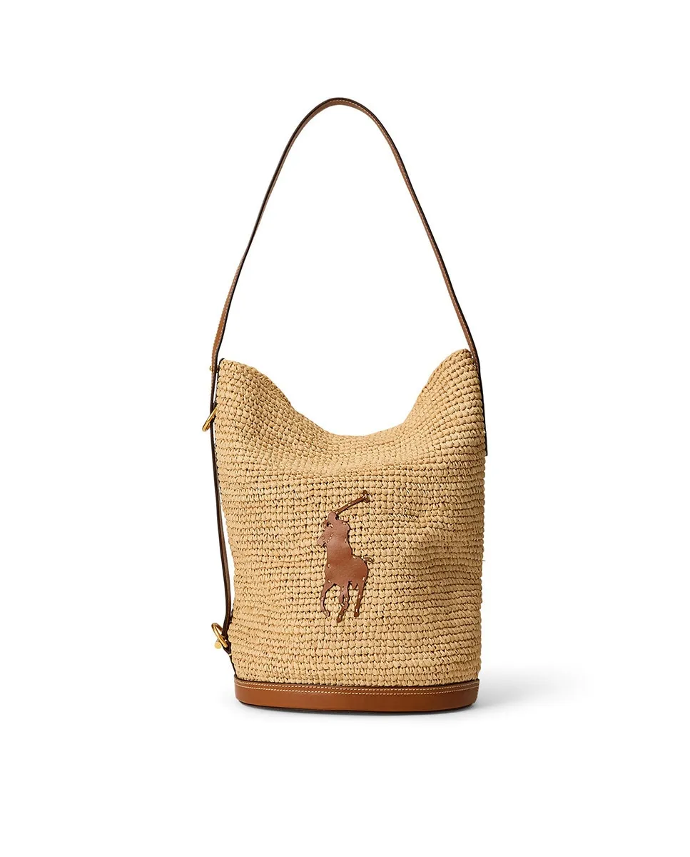 

Сумка из рафии с фирменным изображением лошади Polo Ralph Lauren, цвет Natural