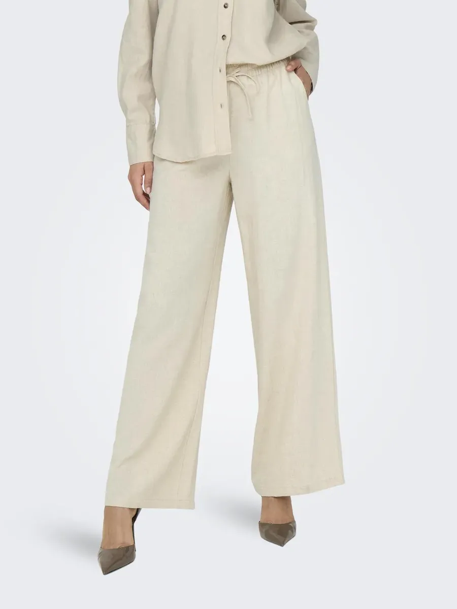 

JDY-кюлоты "JDYSAY LINEN HW WIDE PANT WVN NOOS", цвет Oatmeal Detail:Melange