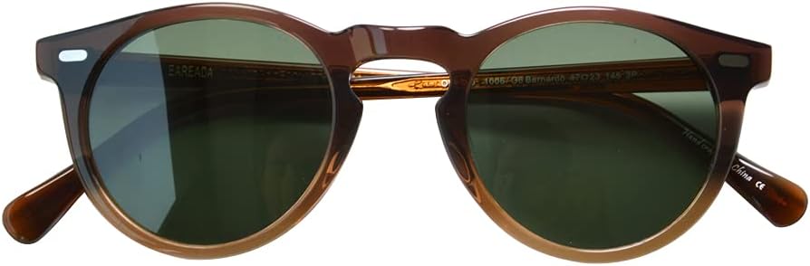 

Винтажные круглые солнцезащитные очки ERD для мужчин, поляризованные, круглая оправа для женщин, защита от УФ-излучения UV400, большие очки EAREADA, Gradual-honey Frame/Green Lens