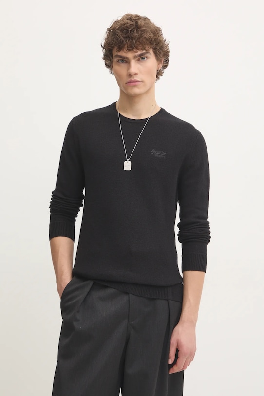 

Свитер с добавлением шерсти Superdry, черный