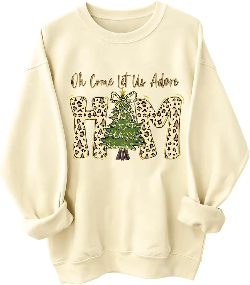 

Религиозный рождественский свитшот Oh Come Let Us Adore Him woati