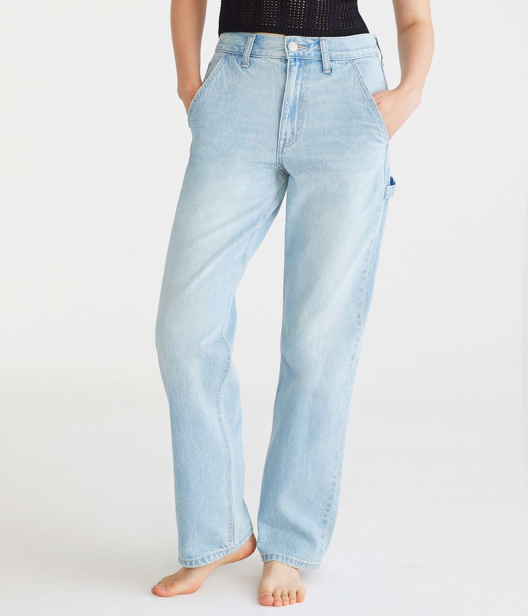 

Aeropostale Мешковатые джинсы с высокой посадкой, цвет medium-wash