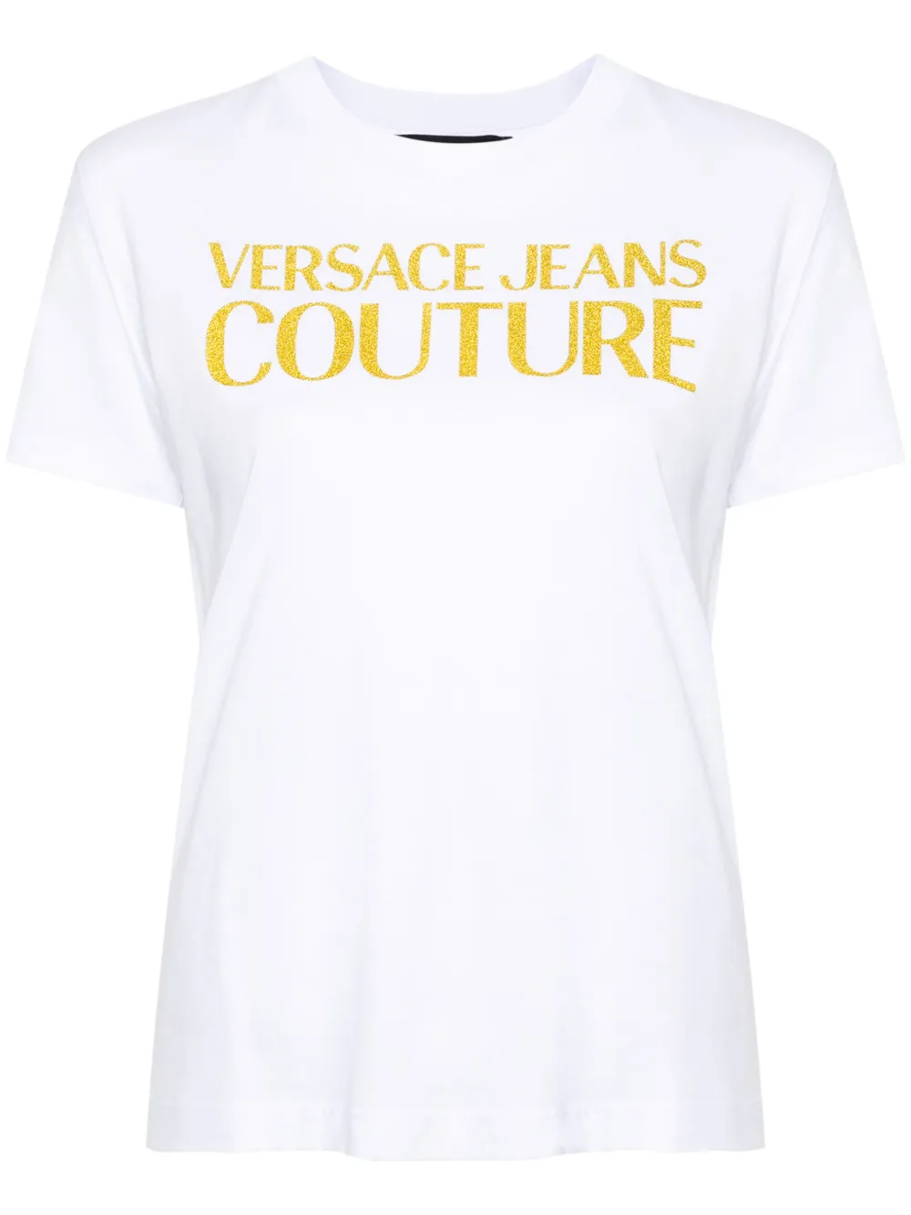 

Футболка с блестками и логотипом Versace Jeans Couture, белый