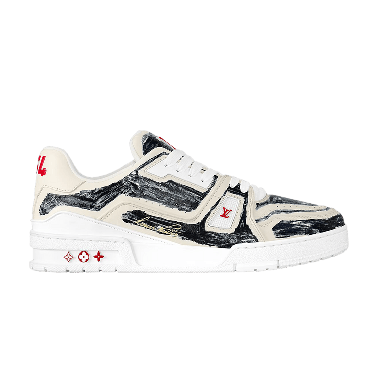 

Кроссовки Louis Vuitton Trainer 'Colored-In Motif - White Black', черный