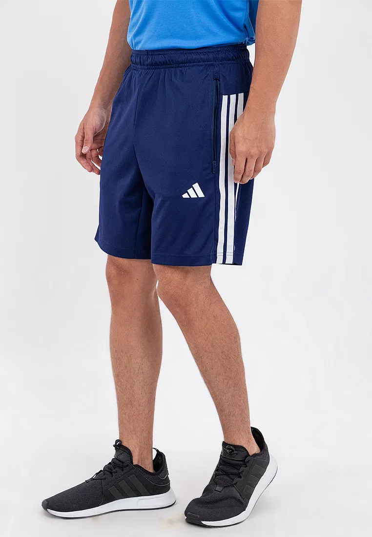 Тренировочные шорты, 18 см, с тремя полосками, Workout Essentials Base, Adidas, белый/темно-синий — фото 2