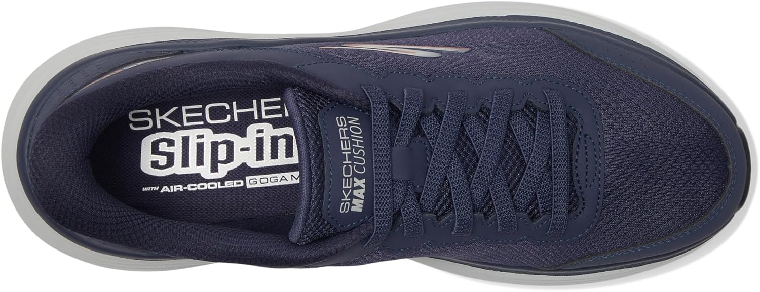 Кроссовки Skechers для мужчин Hands Free Slip-ins Max Cushioning Endeavour - модель Cardova, синий/оранжевый/темно-синий — фото 2