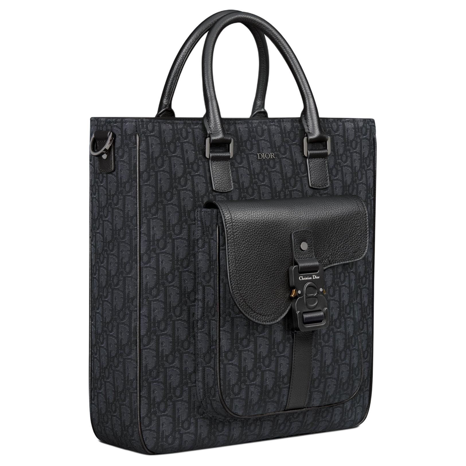 DIOR Сумка-шоппер Saddle Oblique Jacquard Canvas, шоппер, сумка через плечо, кроссбоди, ручная кладь Regular мужская Black — фото 3