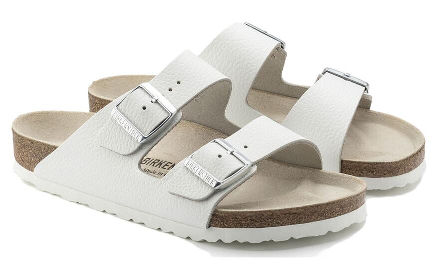 Сандалии Birkenstock Arizona Natural Leather унисекс, белый — фото 3