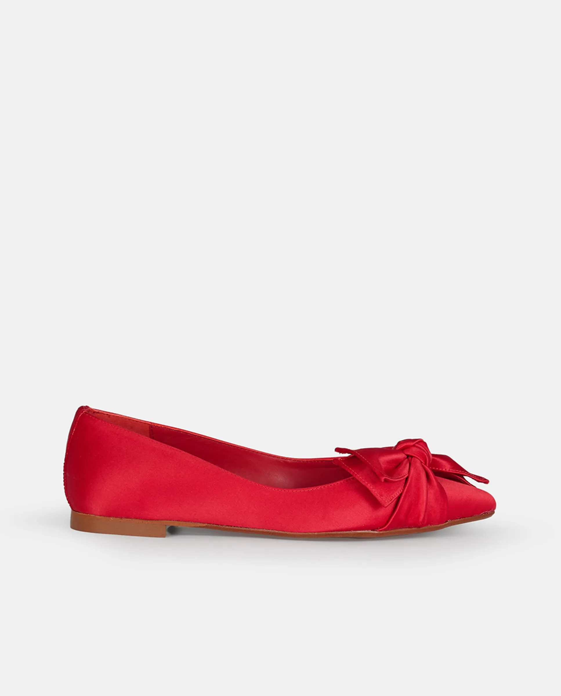 Балетки Gift из атласа с бантом Adeba, огненно-красный