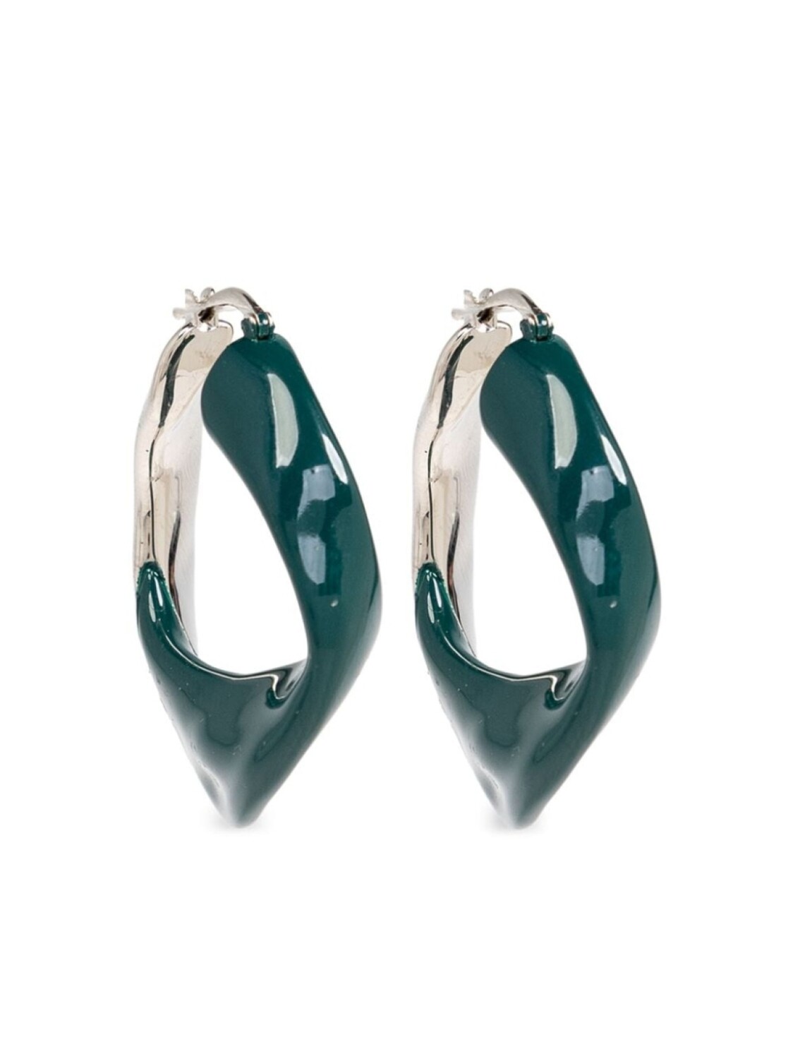 

Скульптурные серьги-кольца Jil Sander, серебряный