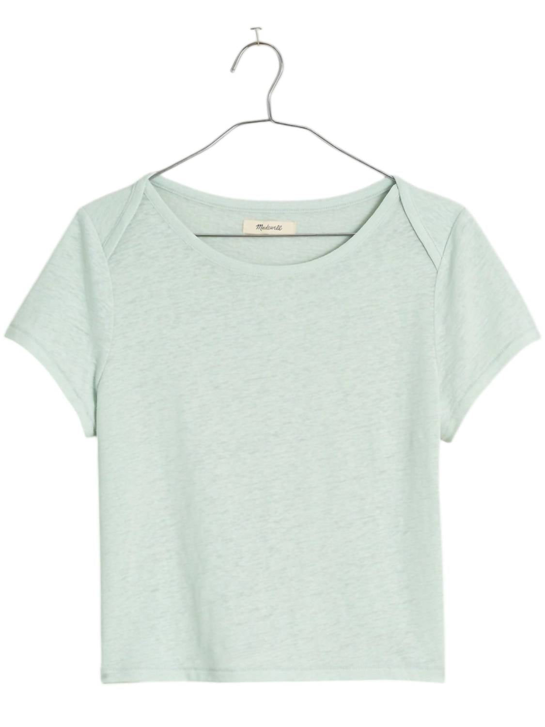 

Женская контрастная футболка на лямках цвета ледяной мяты Madewell, цвет iced mint