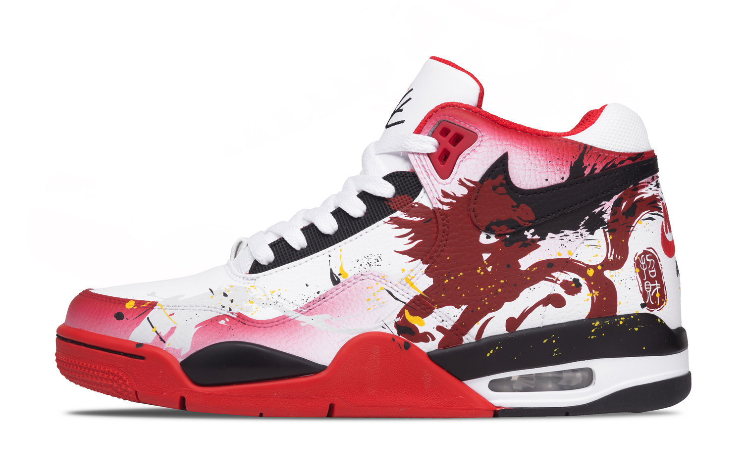 

Кроссовки для баскетбола Unisex Mid top Vintage с технологией Flight Legacy Cushioning, устойчивые к скольжению, износостойкие и с эффектом отскока Nike, красный белый черный