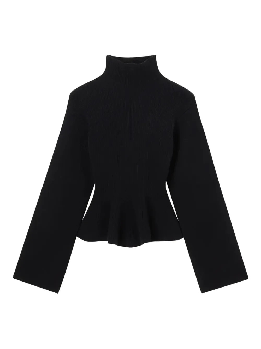 

Свитер с высоким горлом в рубчик Róhe, черный